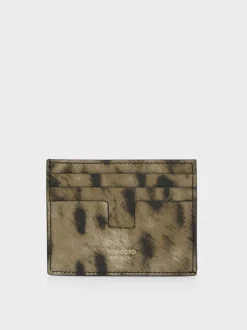 TOM FORD Portafogli<PORTACARTE LEOPARDATO Marrone, Nero