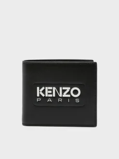 KENZO Portafogli<PORTAFOGLIO IN PELLE Bianco, Nero