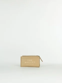 MARC JACOBS. Portafogli<PORTAFOGLIO THE LEATHER TOP ZIP Beige