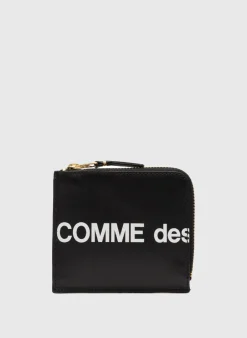 COMME DES GARCONS WALLET Portafogli<PORTAFOGLIO WALLET HUGE LOGO Bianco, Nero