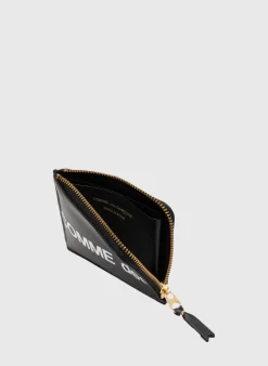COMME DES GARCONS WALLET Portafogli<PORTAFOGLIO WALLET HUGE LOGO Bianco, Nero
