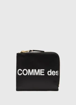 COMME DES GARCONS WALLET Portafogli<PORTAFOGLIO WALLET HUGE LOGO Bianco, Nero