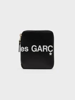 COMME DES GARCONS WALLET Portafogli<PORTAFOGLIO WALLET HUGE LOGO Bianco, Nero