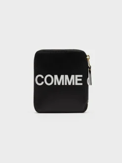 COMME DES GARCONS WALLET Portafogli<PORTAFOGLIO WALLET HUGE LOGO Bianco, Nero