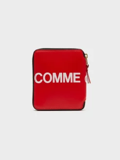 COMME DES GARCONS WALLET Portafogli<PORTAFOGLIO WALLET HUGE LOGO Bianco, Rosso