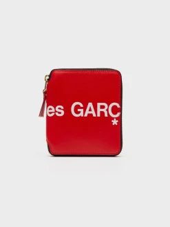 COMME DES GARCONS WALLET Portafogli<PORTAFOGLIO WALLET HUGE LOGO Bianco, Rosso