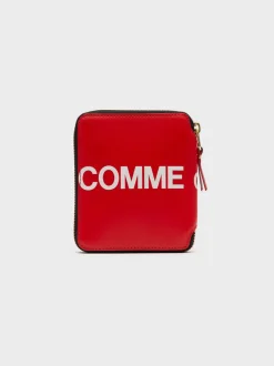 COMME DES GARCONS WALLET Portafogli<PORTAFOGLIO WALLET HUGE LOGO Bianco, Rosso