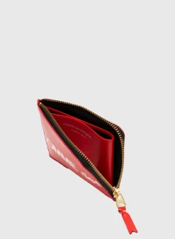 COMME DES GARCONS WALLET Portafogli<PORTAFOGLIO WALLET HUGE LOGO Bianco, Rosso