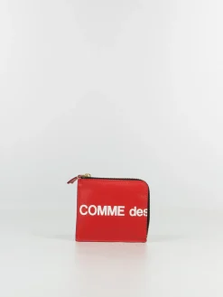 COMME DES GARCONS WALLET Portafogli<PORTAFOGLIO WALLET HUGE LOGO Bianco, Rosso