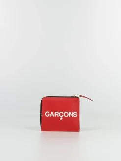 COMME DES GARCONS WALLET Portafogli<PORTAFOGLIO WALLET HUGE LOGO Bianco, Rosso