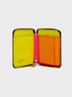 COMME DES GARCONS WALLET Portafogli<PORTAFOGLIO WALLET SUPER FLUO Arancione, Giallo, Rosa, Fluo