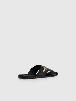 TOM FORD Sandali<SANDALO IN CUOIO PRESTON Nero