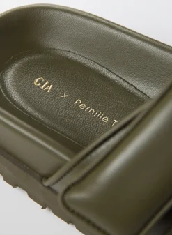 GIA BORGHINI Sandali<SANDALO PLATFORM DOPPIO CINTURINO PERNI 11 MUD Verde