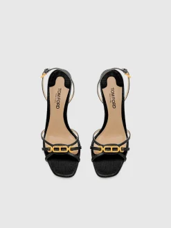 TOM FORD Scarpe Con Tacco<SANDALO PRINTED LIZARD Nero