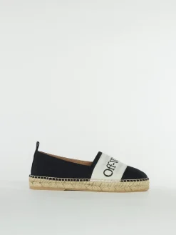 OFF-WHITE Scarpe Basse<SCAPRA ESPADRILLAS CON LOGO BOOKISH Beige, Bianco, Nero