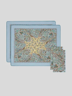 ETRO HOME ACCESSORY Accessori Decorativi<SET 2 TOVAGLIETTE AMERICANE+TOVAGLIOLI Azzurro, Beige