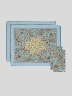 ETRO HOME ACCESSORY Accessori Decorativi<SET 2 TOVAGLIETTE AMERICANE+TOVAGLIOLI Azzurro, Beige