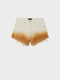 ALANUI Shorts<SHORT BRIGHT HUES RAW DENIM CINNA Bianco, Marrone