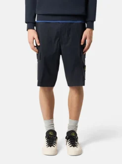 STONE ISLAND Shorts<SHORT CARGO STRETCH COTTON TELA PARACADUTE Blu, Giallo