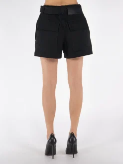 JIL SANDER Shorts<SHORT SARTORIALI CON CINTURA Nero