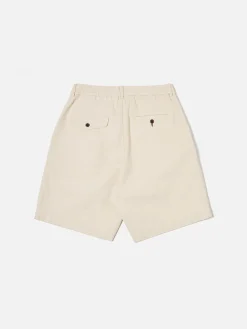 UNIVERSAL WORKS Shorts<SHORT SPORTIVO PLISSETTATO Bianco