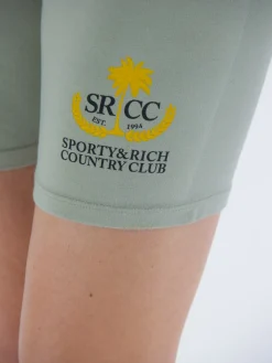 SPORTY&RICH Shorts<SHORTS COUNTRY CLUB BIKER Giallo, Nero, Verde
