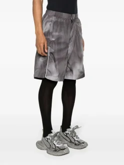44 LABEL GROUP Shorts<SHORTS CRINKLE DRAWSTRING Bianco, Grigio