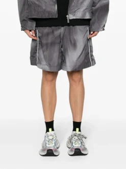 44 LABEL GROUP Shorts<SHORTS CRINKLE DRAWSTRING Bianco, Grigio