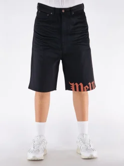 WE11DONE Shorts<SHORTS GREIGE DENIM Nero, Rosso
