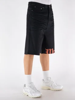 WE11DONE Shorts<SHORTS GREIGE DENIM Nero, Rosso
