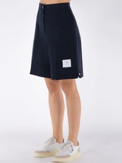 THOM BROWNE Shorts<SHORTS HIGH WAISTED IN WOOL MILANO Nero