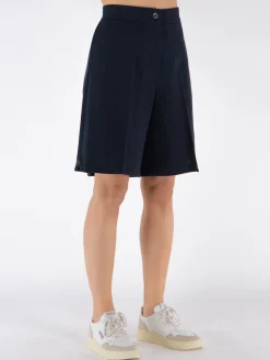 THOM BROWNE Shorts<SHORTS HIGH WAISTED IN WOOL MILANO Nero