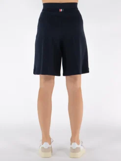 THOM BROWNE Shorts<SHORTS HIGH WAISTED IN WOOL MILANO Nero