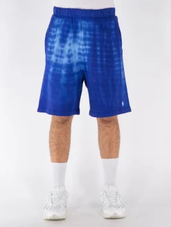 MARCELO BURLON Shorts<SHORTS OVERSIZE AOP SOUNDWAVES Bianco, Blu