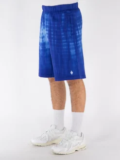 MARCELO BURLON Shorts<SHORTS OVERSIZE AOP SOUNDWAVES Bianco, Blu