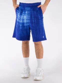 MARCELO BURLON Shorts<SHORTS OVERSIZE AOP SOUNDWAVES Bianco, Blu