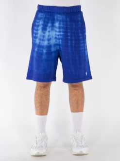 MARCELO BURLON Shorts<SHORTS OVERSIZE AOP SOUNDWAVES Bianco, Blu