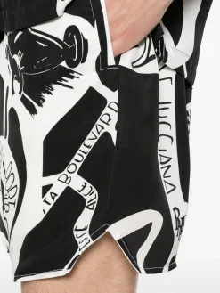 RHUDE Shorts<SHORTS STRADA SILK Bianco, Nero