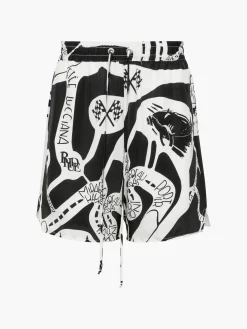 RHUDE Shorts<SHORTS STRADA SILK Bianco, Nero