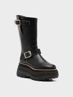 SACAI Stivali<STIVALE ALTO ENGINEER Nero