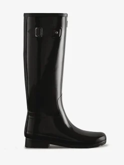 HUNTER Stivali<STIVALE ALTO REFINED GLOSS Nero