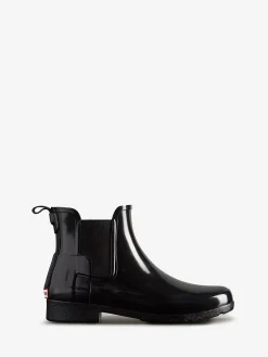 HUNTER Stivali<STIVALE REFINED CHEALSEA GLOSS Nero