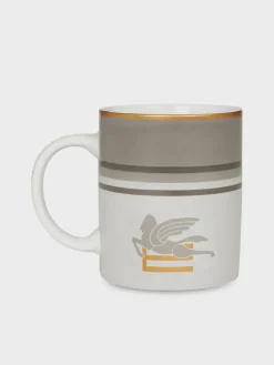 ETRO HOME ACCESSORY Tempo Libero|Borracce<TAZZA IN PORCELLANA Bianco, Grigio