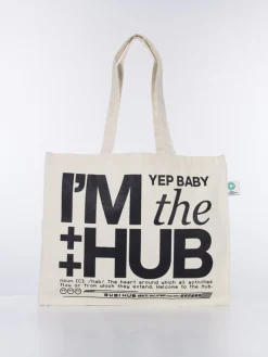 SUSI HUB MERCH Borse A Spalla<TOTE BAG CANVAS L BLACK SIGN Beige, Nero