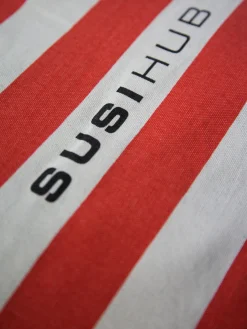 SUSI HUB MERCH Borse|Borse A Spalla<TOTE BAG CANVAS STRIPES Bianco, Nero, Rosso
