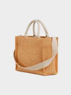 MARNI Borse Shopping<TOTE BAG PICCOLA IN RAFIA NATURALE Arancione