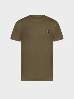 STONE ISLAND T-Shirt<T-SHIRT 60/2 COTTON JERSEY Bianco, Marrone, Nero