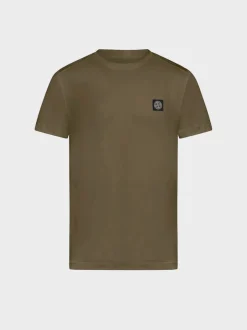 STONE ISLAND T-Shirt<T-SHIRT 60/2 COTTON JERSEY Bianco, Marrone, Nero