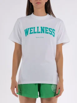 SPORTY&RICH T-Shirt<T-SHIRT WELLNESS Bianco, Verde