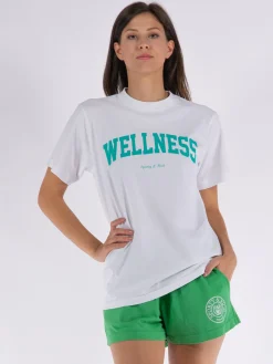 SPORTY&RICH T-Shirt<T-SHIRT WELLNESS Bianco, Verde